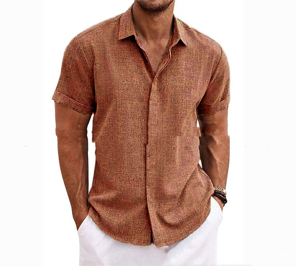 Men's Plus Size Linen Beach Shirt | Slim Fit