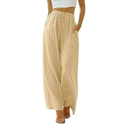 Women’s Lightweight Lace Hem Pants with Pockets - ZA-Zola