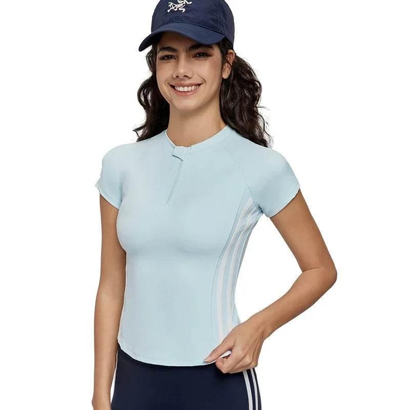 Slim Fit Yoga Top - Breathable & Stylish Summer Wear - ZA-Zola