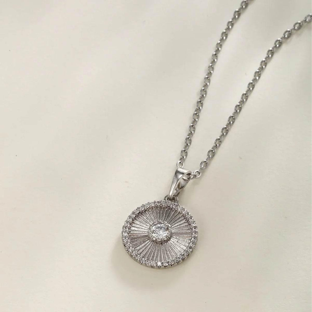 Geometric Zircon Pendant – Elegant Striped Design - ZA-Zola