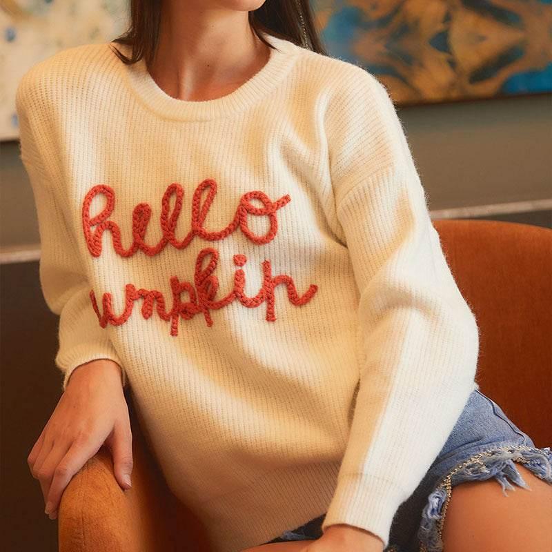 ZA-Zola Halloween Embroidered Pullover Sweater - ZA-Zola