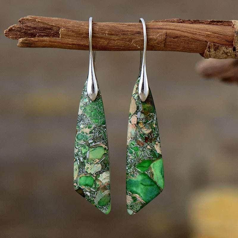 Bohemian Geometric Emperor Stone Earrings - ZA-Zola
