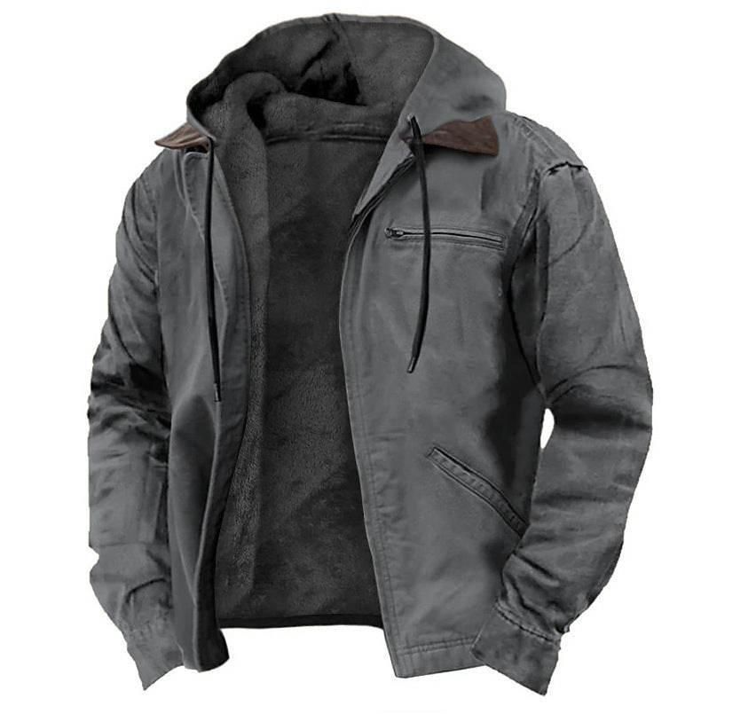 Men’s Fleece Jacket Winter Coat | Warm Hooded Zip-Up - ZA-Zola