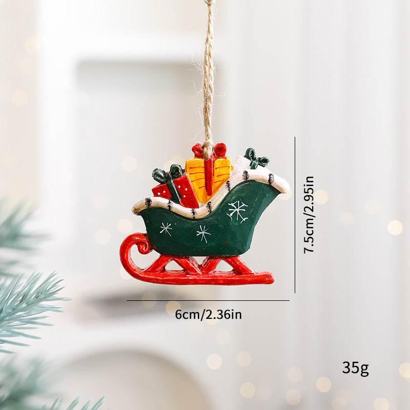 Christmas Cartoon Elk Ornaments Festive Resin Décor - ZA-Zola