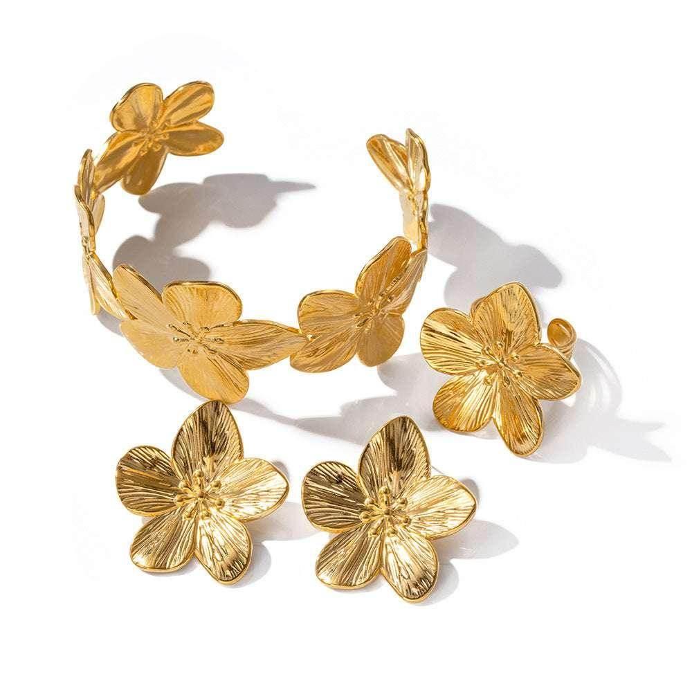 Golden Flower Summer Beach Jewelry Set - ZA-Zola