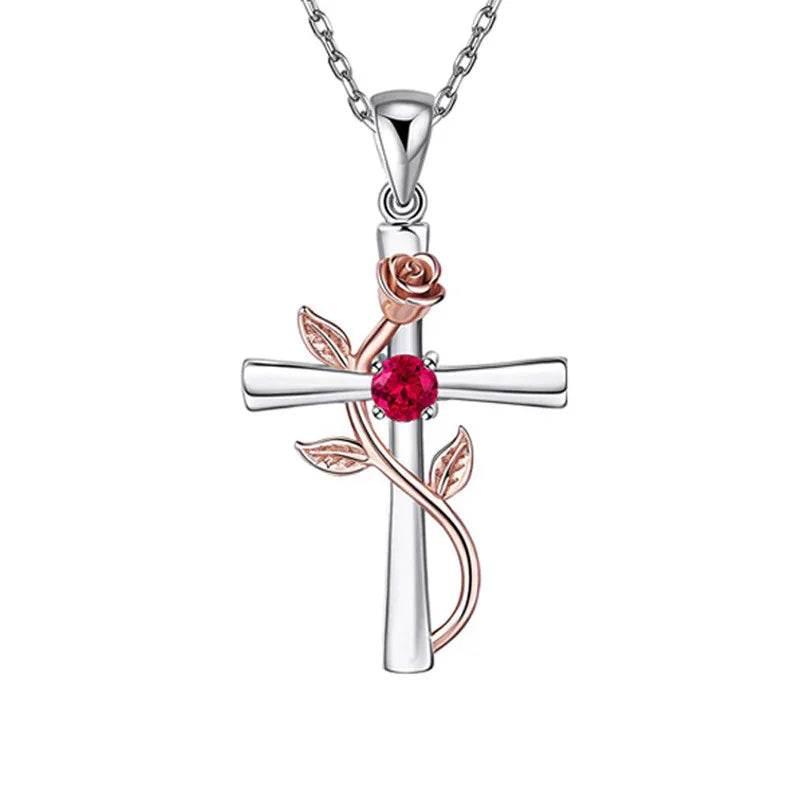 Shop Rose Cross Necklace – Perfect Gift Today! - ZA-Zola