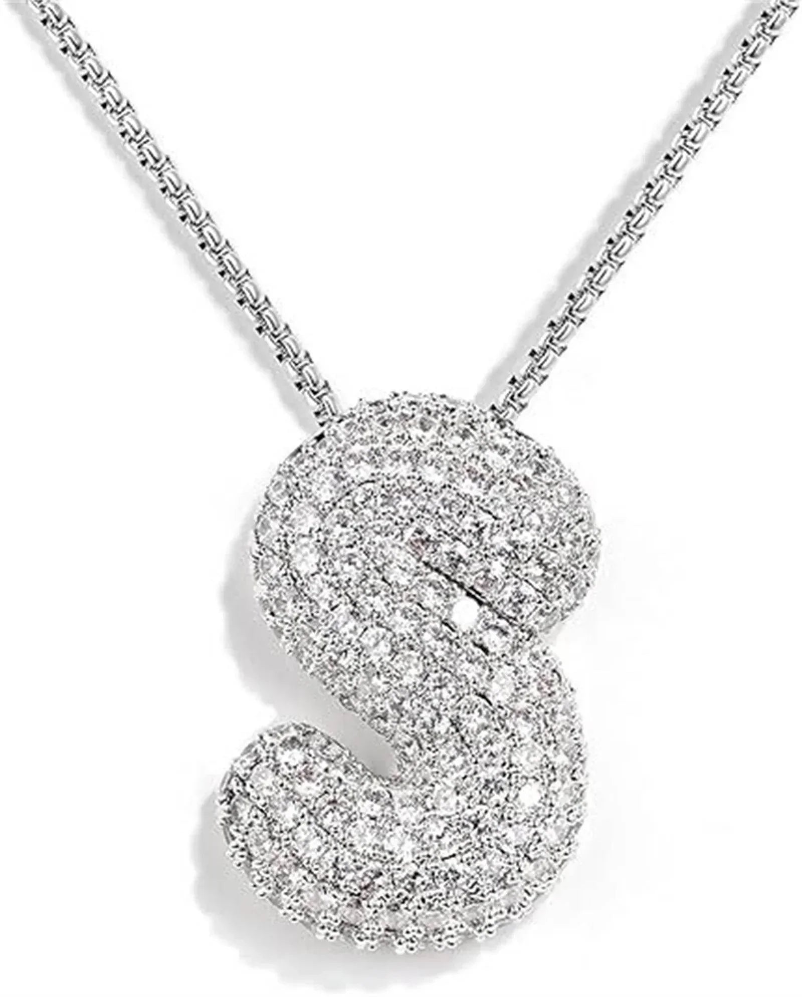 Zircon Balloon Letter Pendant Necklace for Women - ZA-Zola