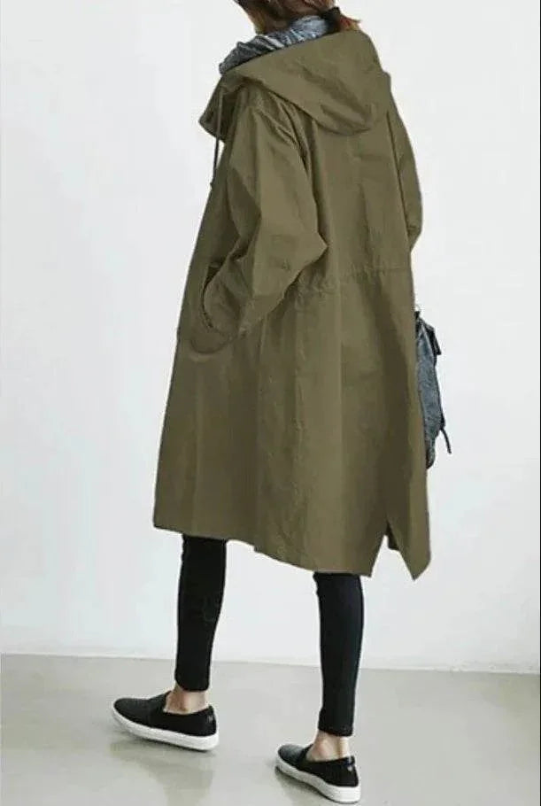 Casual Women's Windbreaker – Mid-Length Long Sleeve Jacket - ZA-Zola