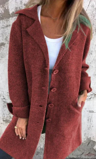 Single Breasted Cardigan Coat Women Mid Length - ZA-Zola