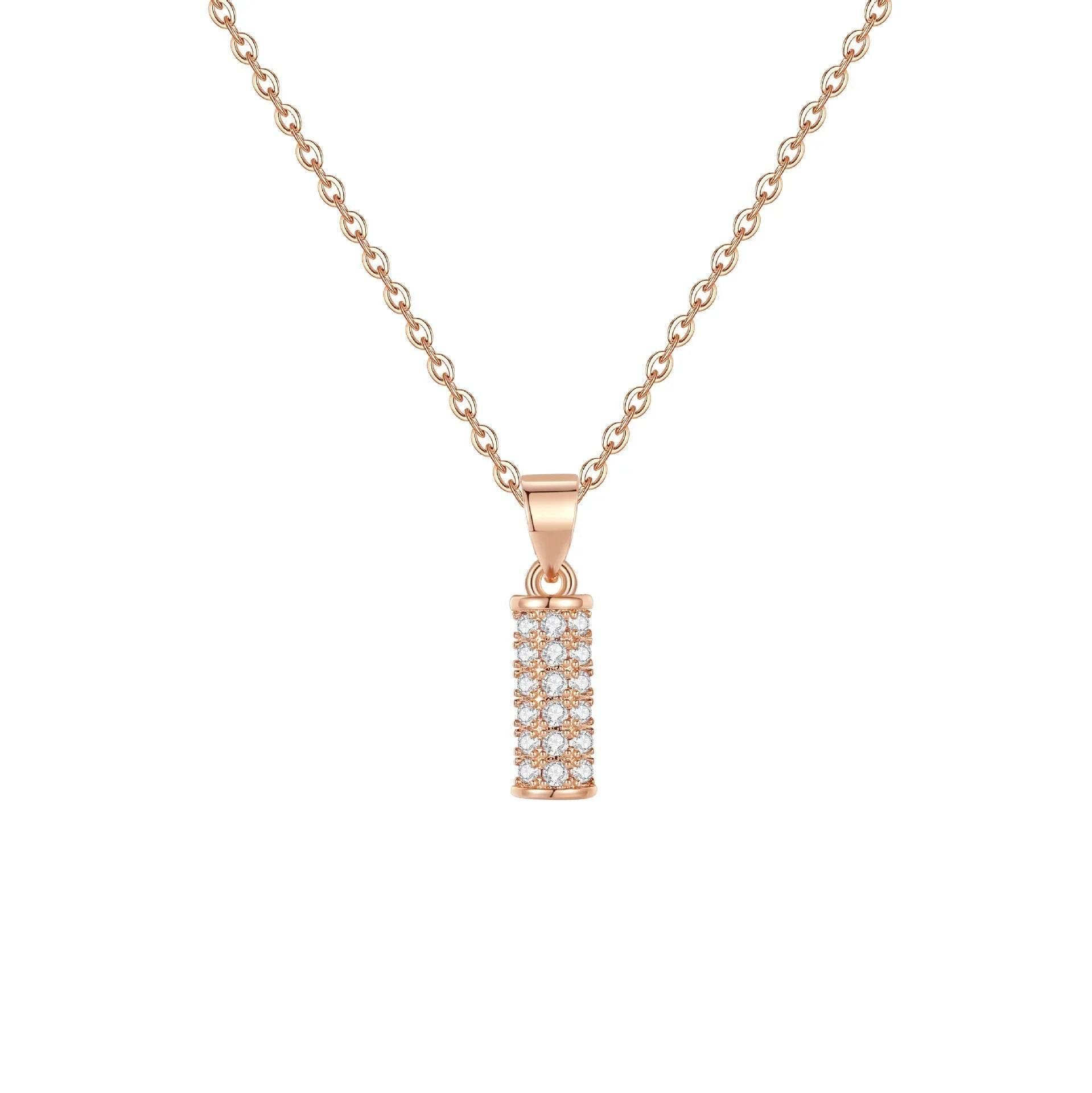 Elegant Flat Stick Zircon Pendant Necklace Women - ZA-Zola