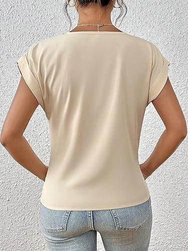 V-Neck Irregular Knot Summer T-Shirt for Women - ZA-Zola