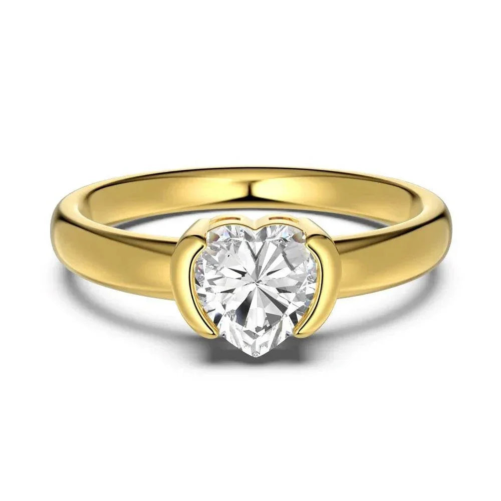 Geometric Heart Wedding Ring for Women - ZA-Zola