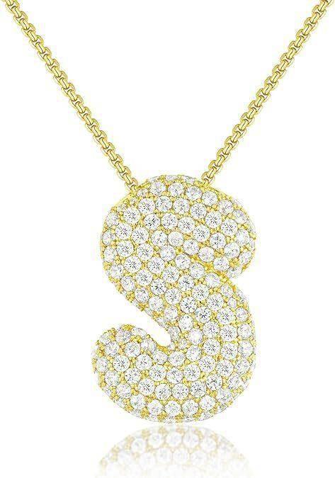 Zircon Balloon Letter Pendant Necklace for Women - ZA-Zola