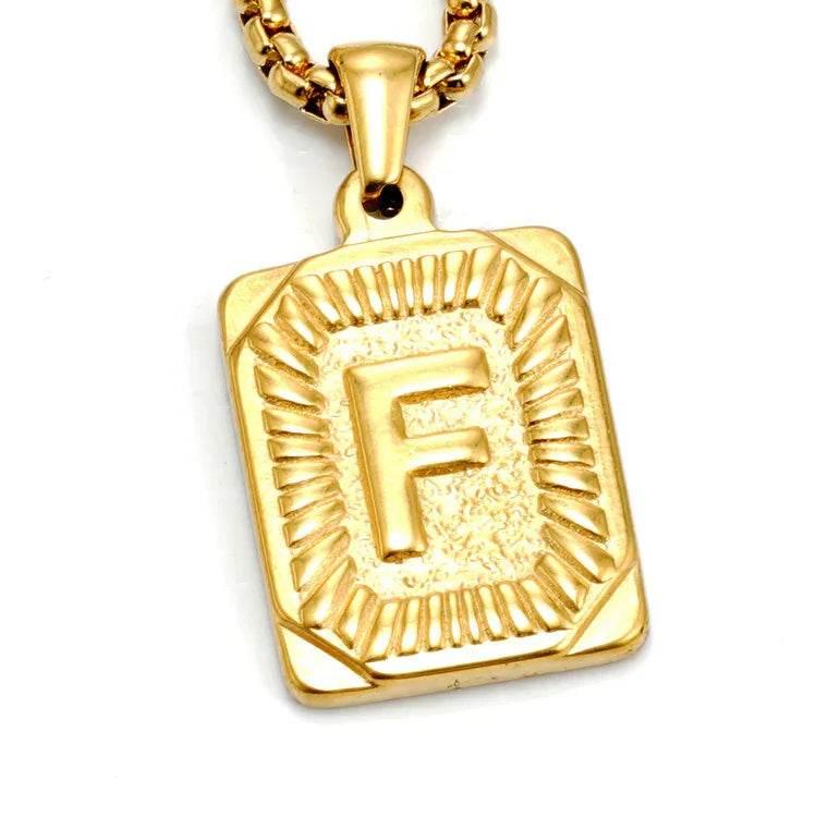 18K Gold Letter Pendant Pearl Chain Necklace - ZA-Zola
