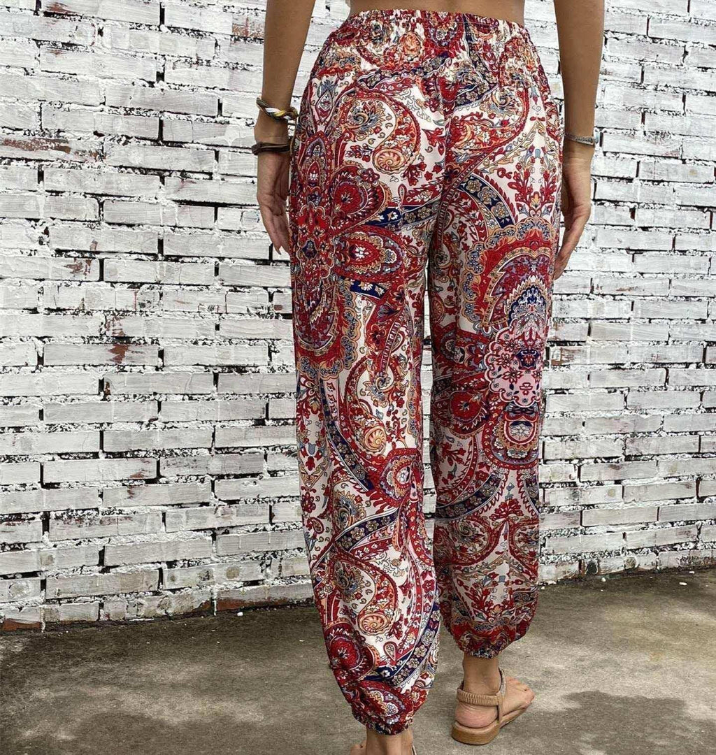 High Waist Loose Print Trousers for Women - ZA-Zola