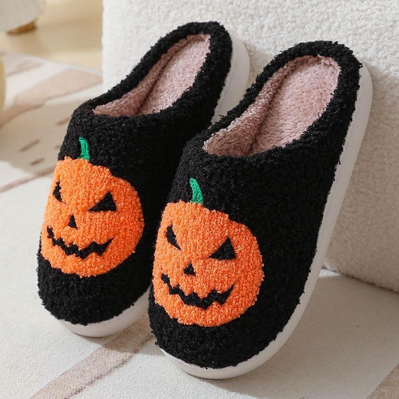 ZA-Zola Halloween Pumpkin Plush Slippers - ZA-Zola