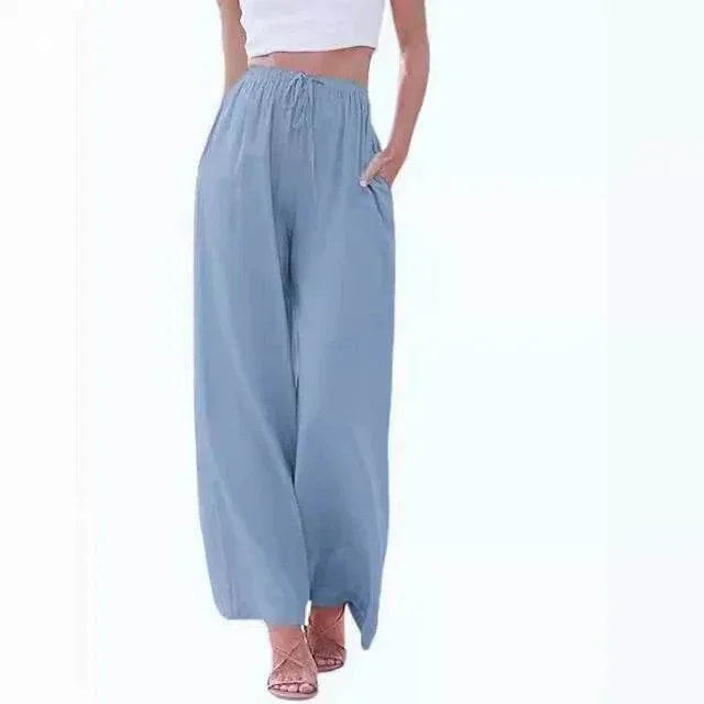 Women’s Lightweight Lace Hem Pants with Pockets - ZA-Zola