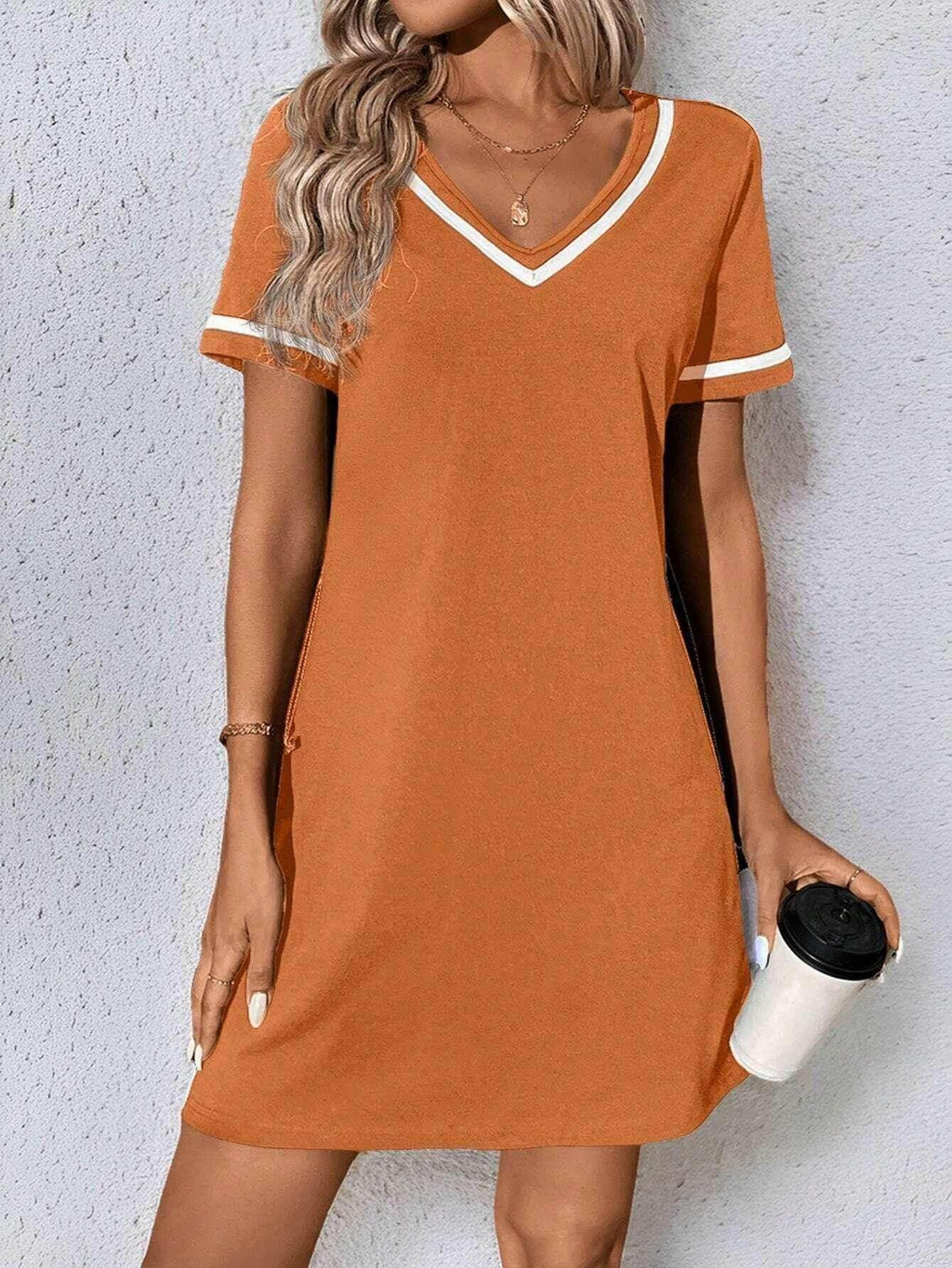 V-Neck Casual Short Sleeve Dress for Women - ZA-Zola