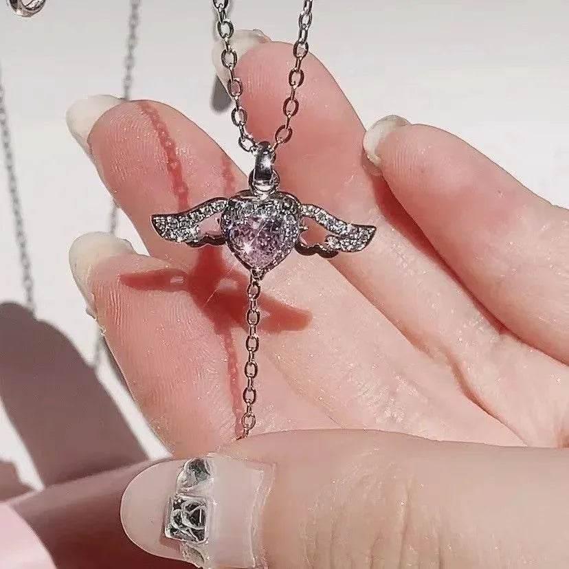 Cupid Heart Angel Wings Necklace – Love Jewelry Gift | ZA-Zola UK - ZA-Zola