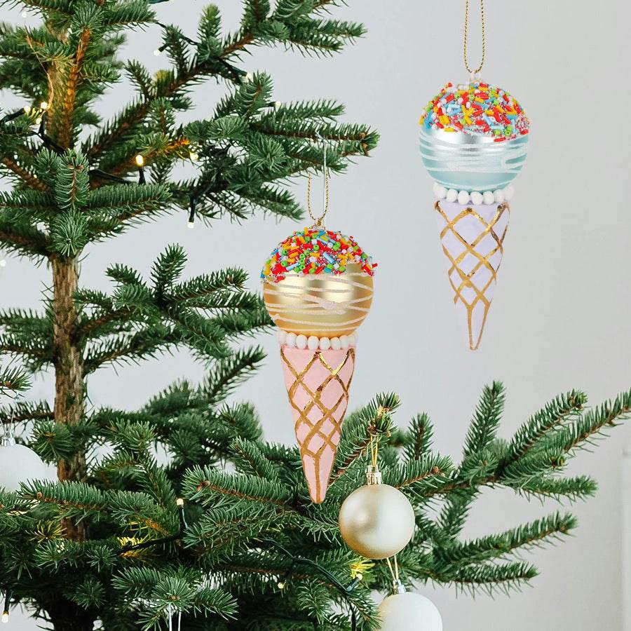 Ice Cream Christmas Tree Pendant | Glass Cone Ornament - ZA-Zola