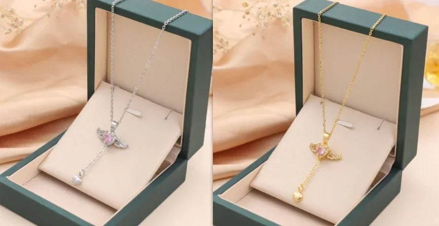 Cupid Heart Angel Wings Necklace – Love Jewelry Gift | ZA-Zola UK - ZA-Zola