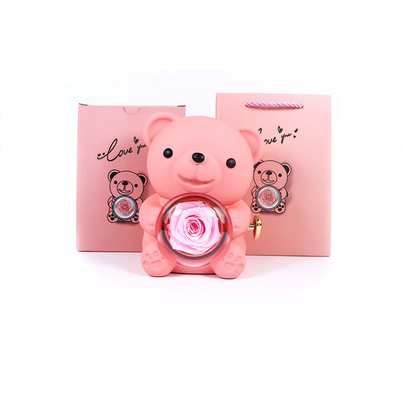 Rotating Bear Gift Box Rose Jewelry Box – ZA-Zola