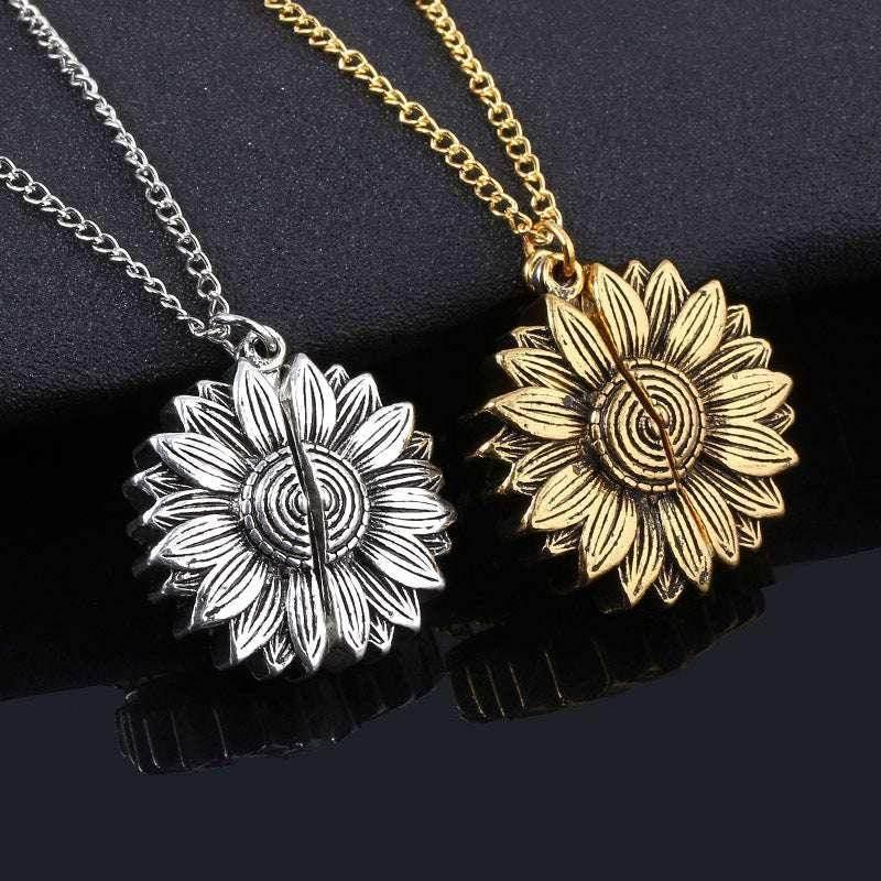You Are My Sunshine Sunflower Pendant Necklace - ZA-Zola