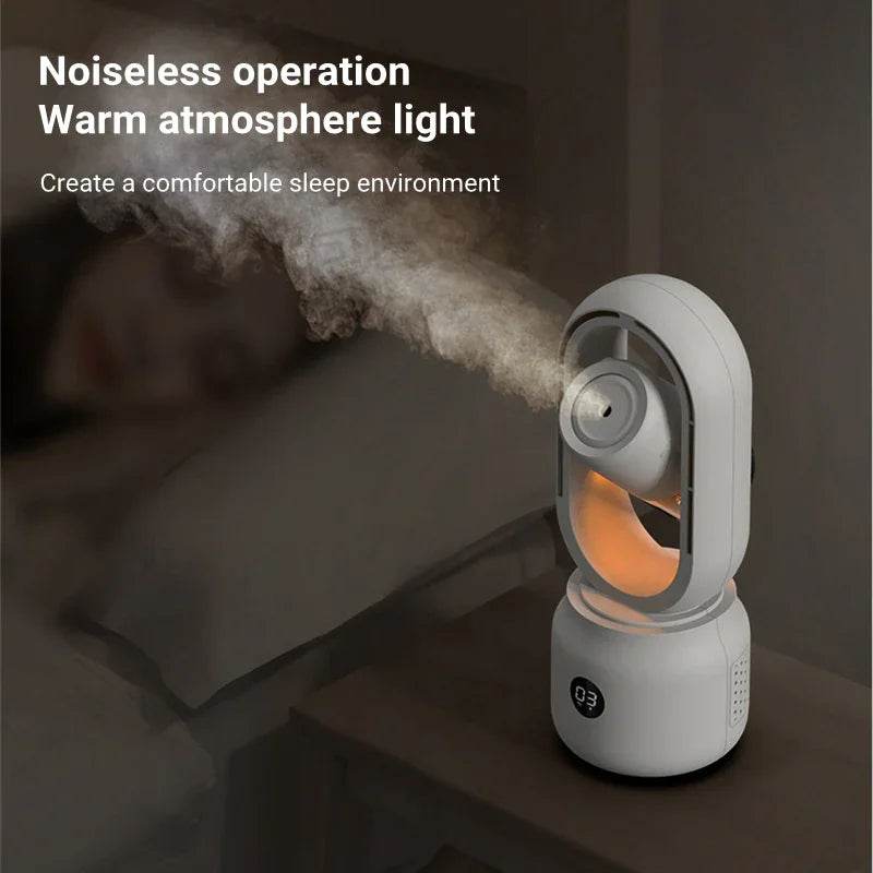 Bladeless USB Rechargeable Fan with Spray Humidifier - ZA-Zola
