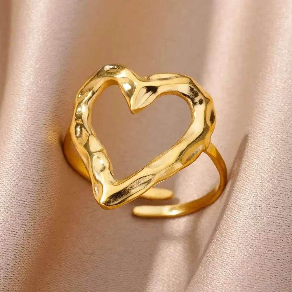 Retro Love Adjustable Stainless Steel Unisex Ring - ZA-Zola