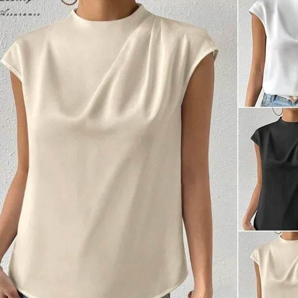Satin Sleeveless Summer Top – Chic Loose Fit Blouse - ZA-Zola