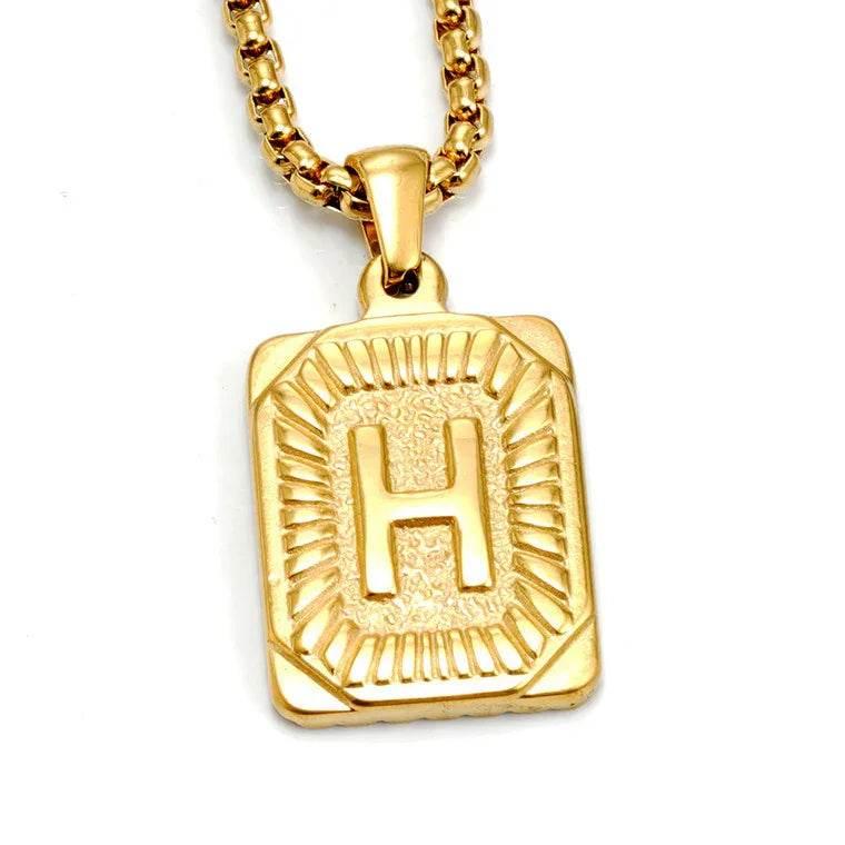 18K Gold Letter Pendant Pearl Chain Necklace - ZA-Zola