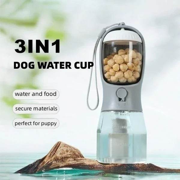 3-in-1 Dog Water Bottle with Food & Waste Bag - ZA-Zola