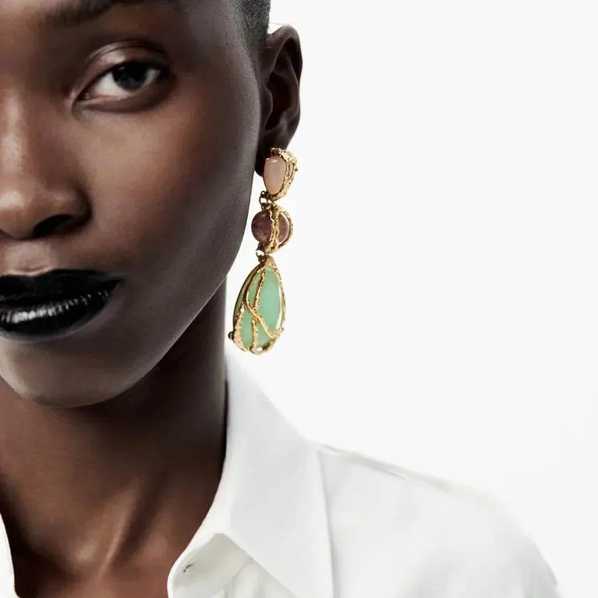 Geometric Water Drop Earrings – Shop Now in Gold! - ZA-Zola