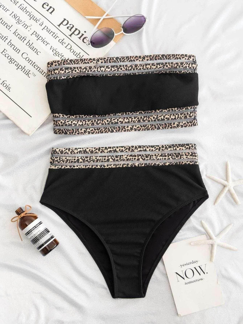 Leopard Splicing Strapless Bikini – Sexy & Stylish - ZA-Zola