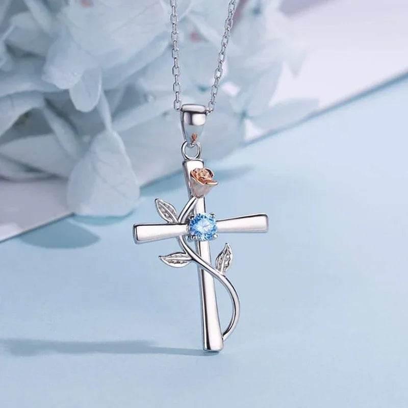 Shop Rose Cross Pendant – Perfect Gift for Love! - ZA-Zola