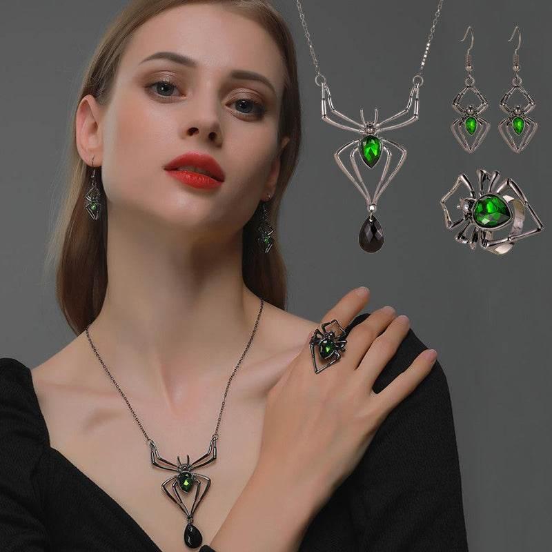 ZA-Zola Halloween Spider Necklace & Ring Set - ZA-Zola