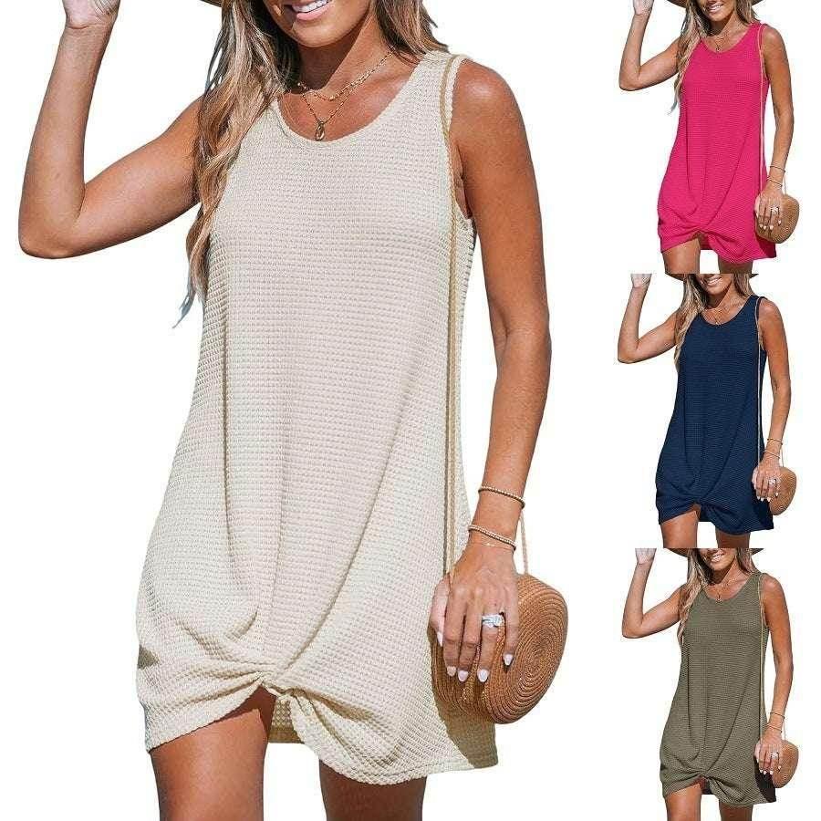 Chic Sleeveless Beach Dress – Summer Pullover Style - ZA-Zola