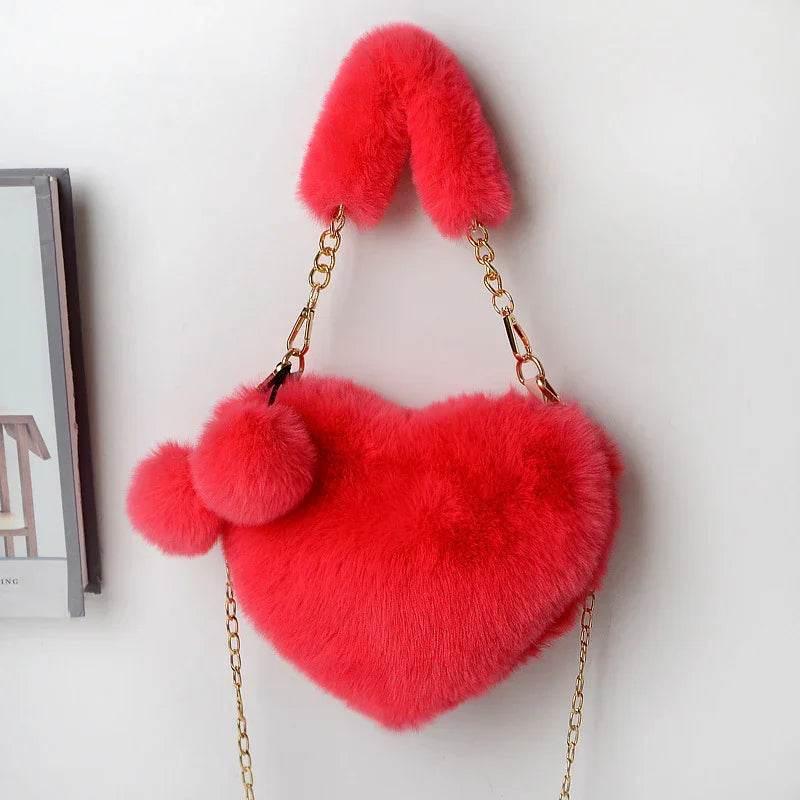 Soft Plush Heart Handbag | Valentine's Day Party Bag - ZA-Zola