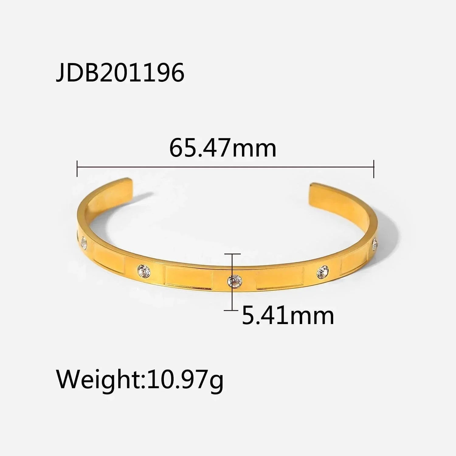 Gold-Plated Zirconia Bracelet – Stainless Steel Chic - ZA-Zola