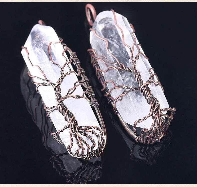 Raw White Crystal Pendant Necklace – Natural Energy - ZA-Zola