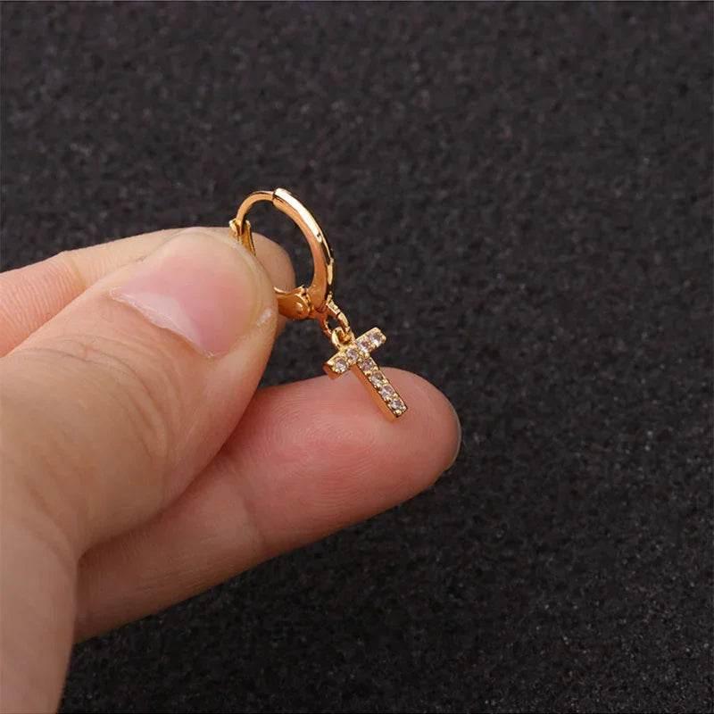 Women's Zircon Letter Earrings – Stylish Gold Jewelry - ZA-Zola