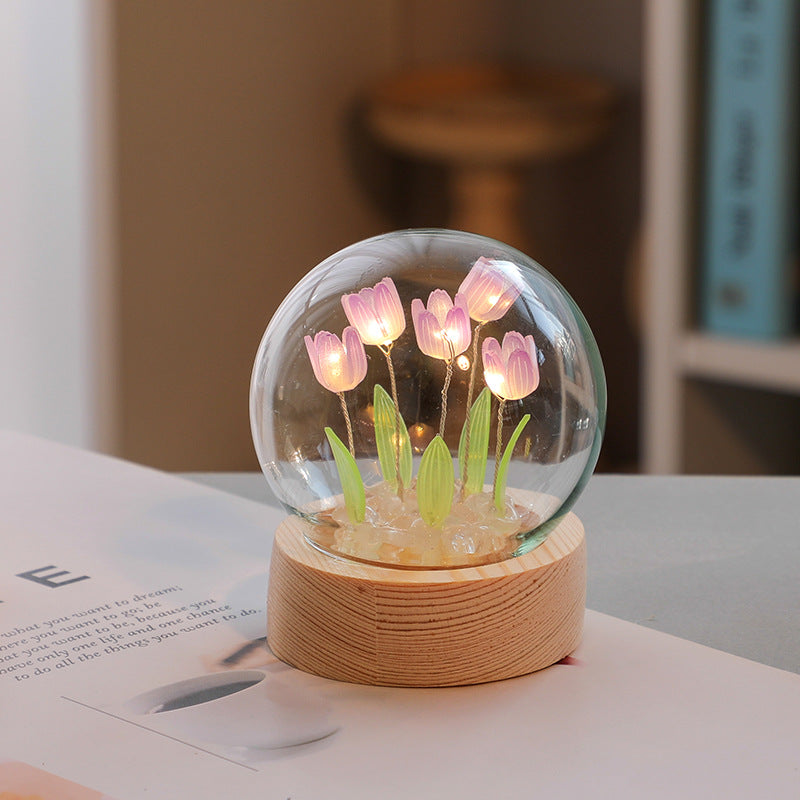 Artificial Tulip Night Light | DIY LED Bedside Flower Lamp