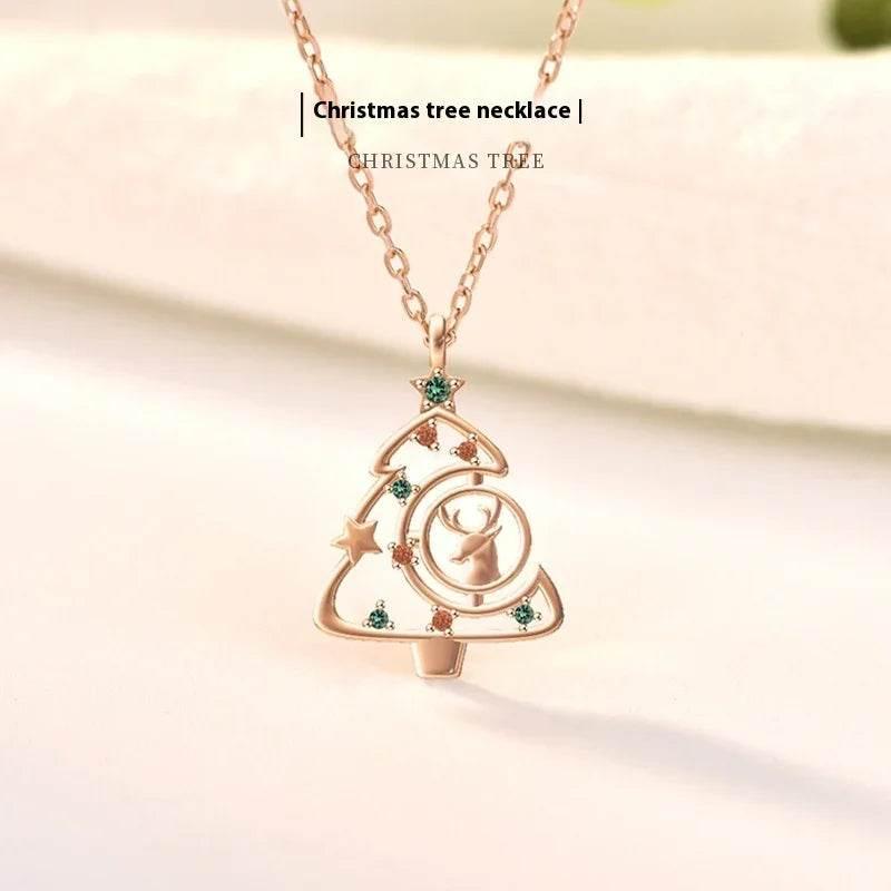 Shop S925 Elk Christmas Tree Necklace – Elegant Sparkle - ZA-Zola