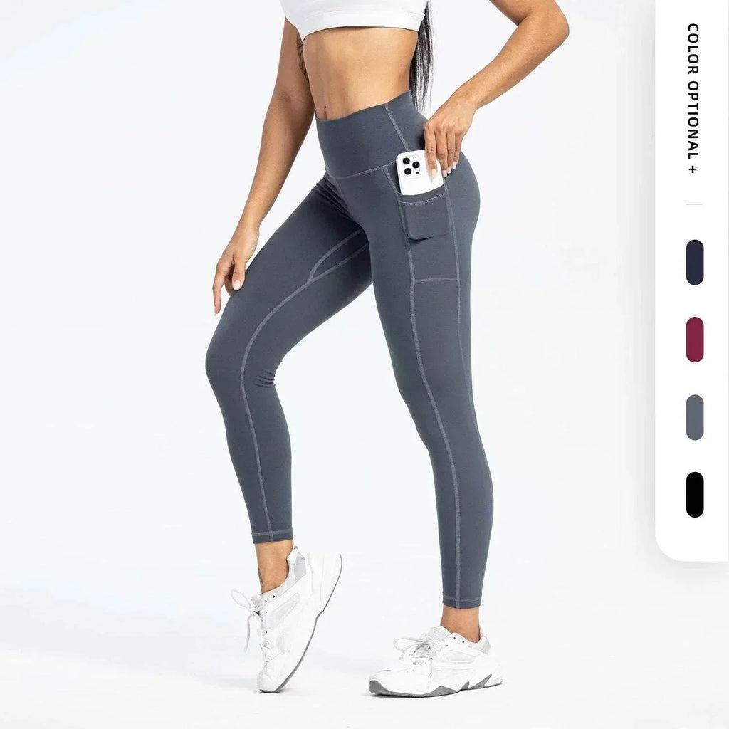 Slim-Fit Yoga Pants – High Waist, Pockets, Moisture-Wicking - ZA-Zola
