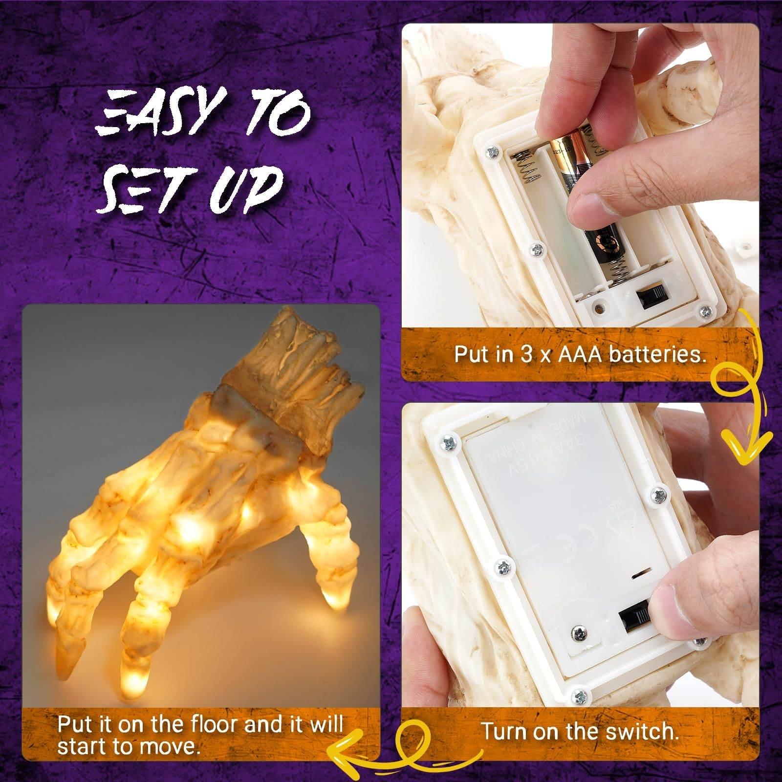 ZA-Zola Halloween Electric Luminous Crawling Hand with Sound - ZA-Zola