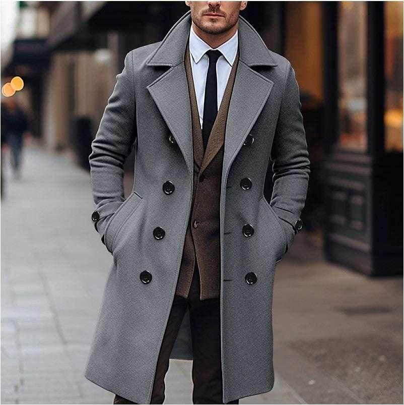 Men's Woolen Double-Breasted Coat - Winter Fashion - ZA-Zola