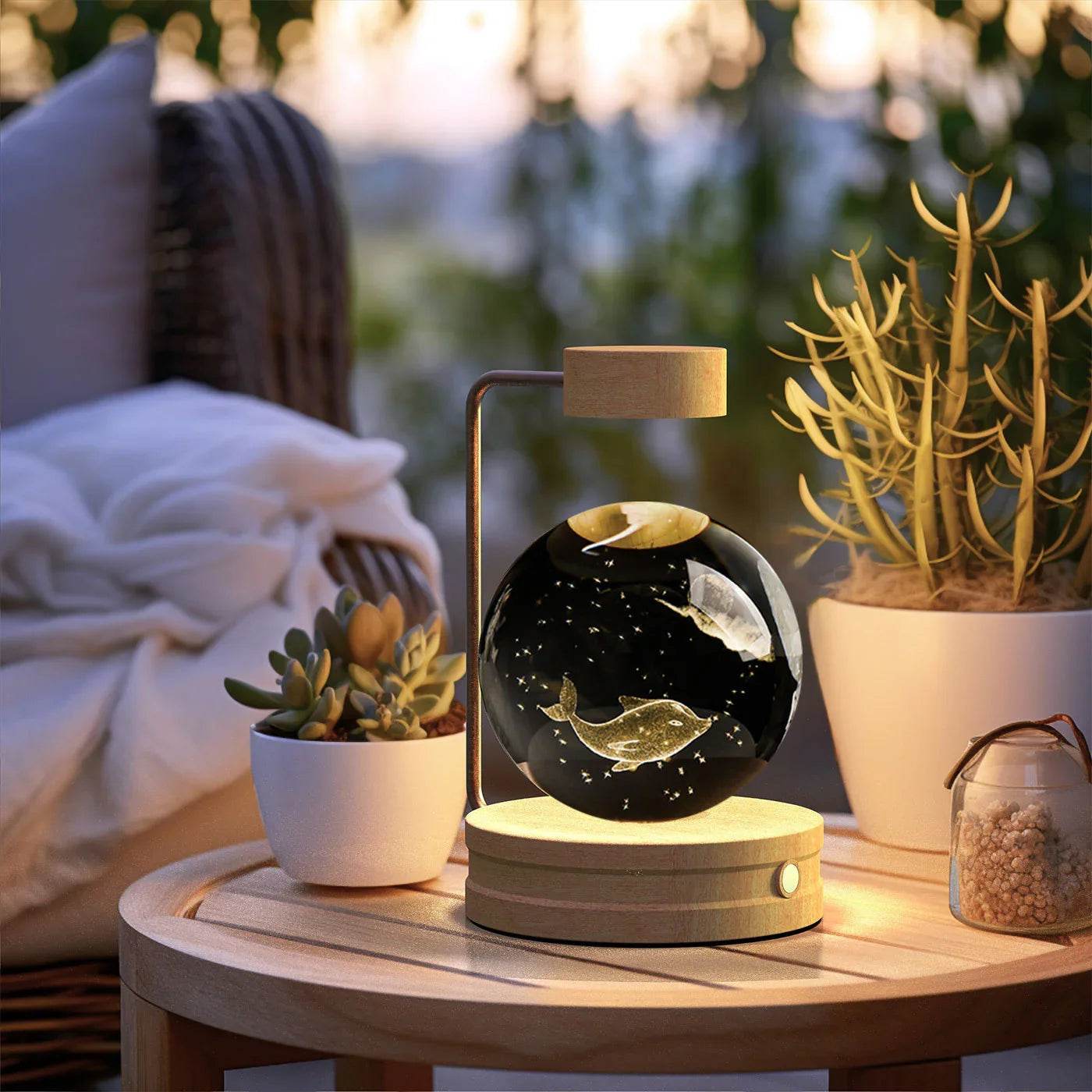 Crystal Ball Cosmic Dinosaur Night Light – USB Powered - ZA-Zola