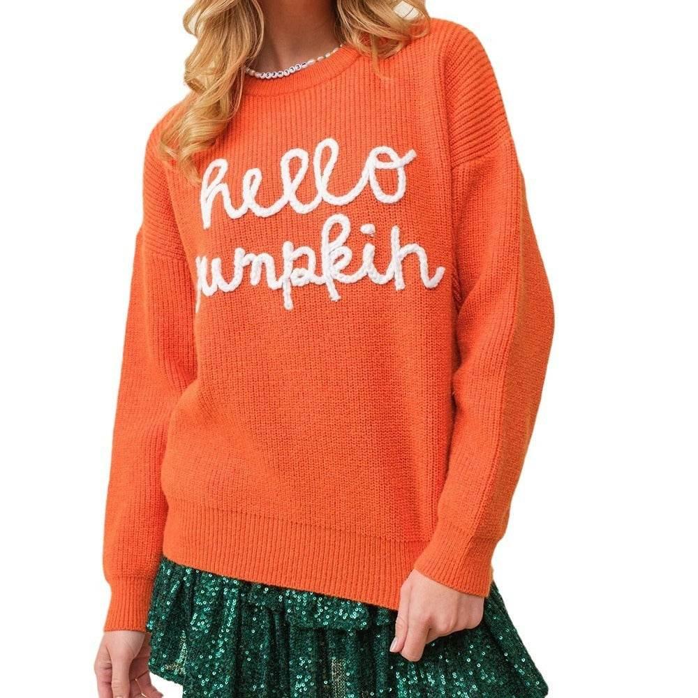 ZA-Zola Halloween Embroidered Pullover Sweater - ZA-Zola