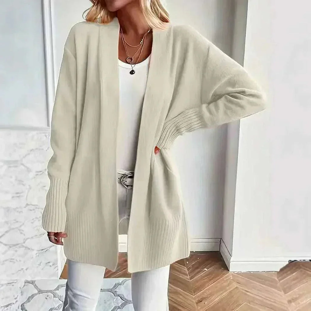 Plus Size Solid Knit Casual Cardigan Women - ZA-Zola