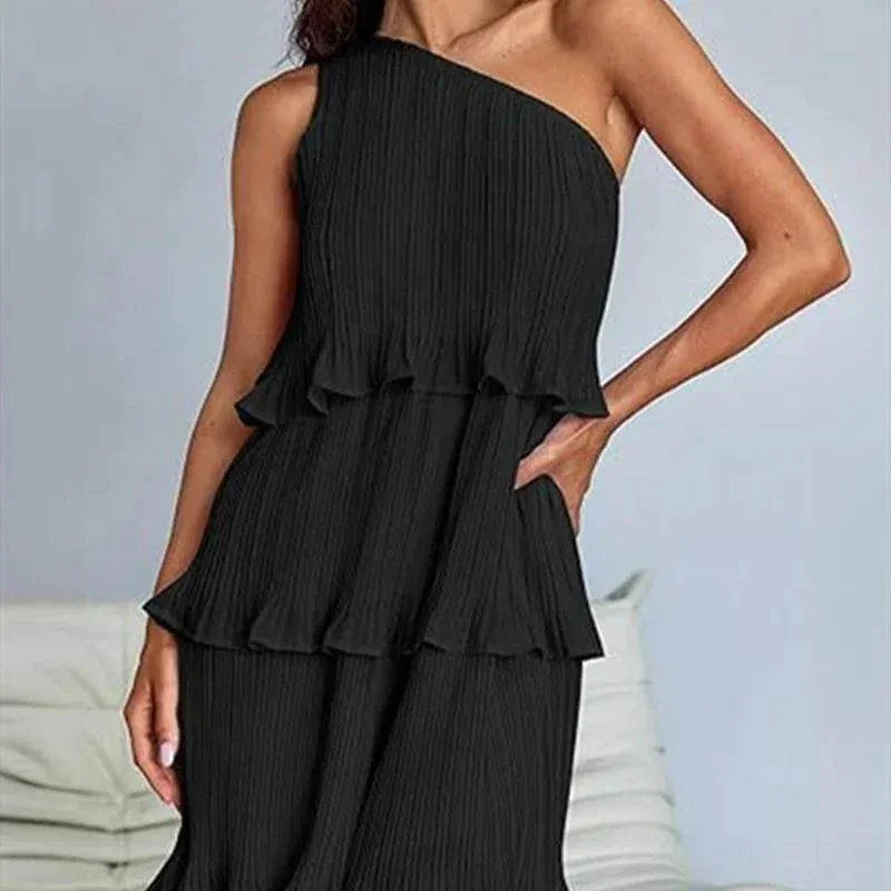 Layered Hem Sleeveless Dress – Summer Chic Look - ZA-Zola